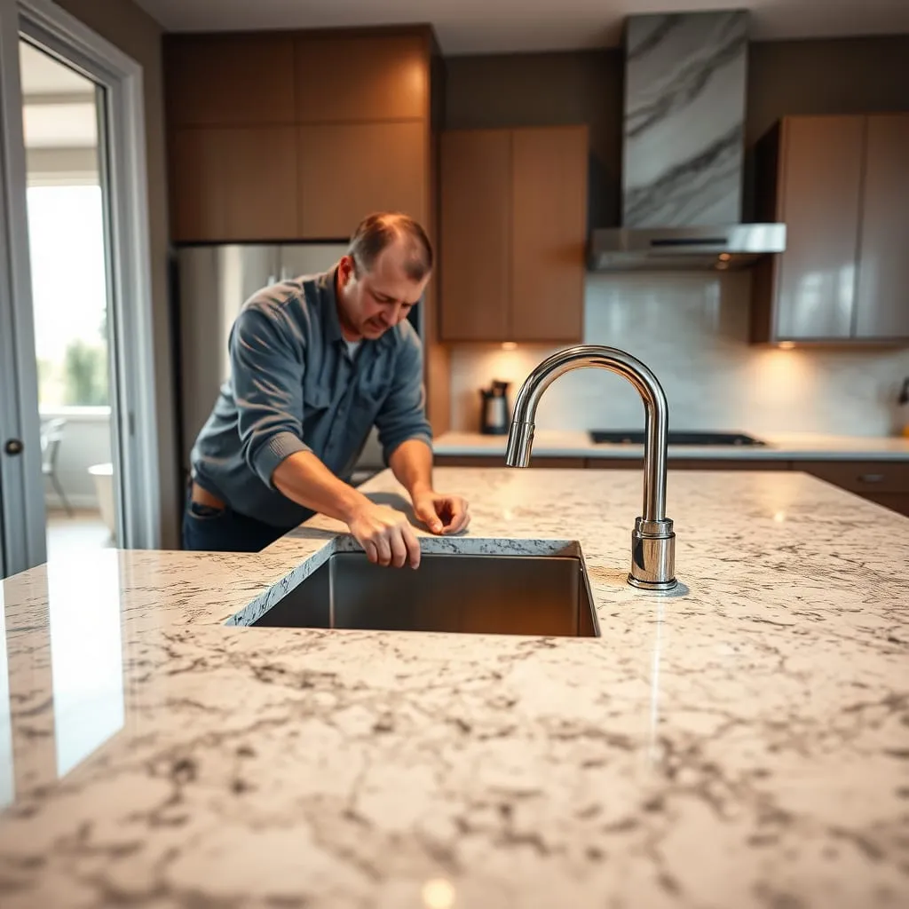 1 راهنمای جامع نصب انواع سینک و صفحات سنگی کابینت